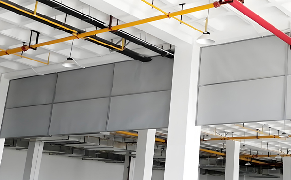 商场防烟分区常闭节点：肃北挡烟垂壁高度与控制器接线图解